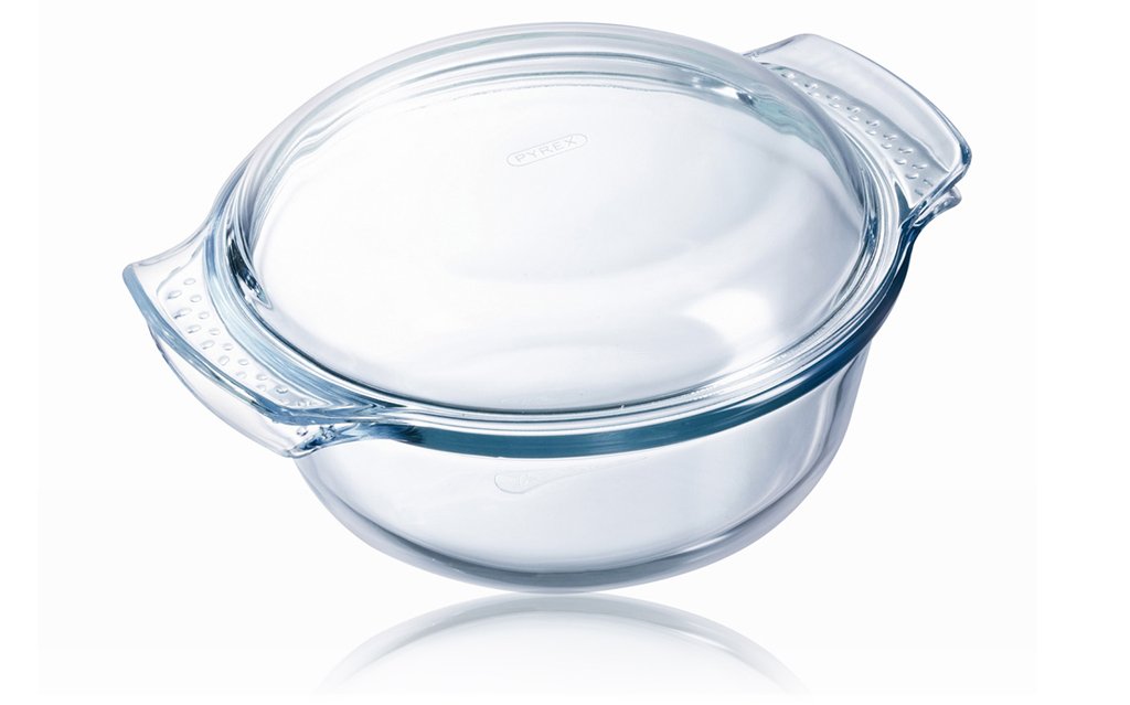 PYREX 118A000 CLASSIC ΓΥΑΛΙΝΗ ΣΤΡΟΓΓΥΛΗ ΚΑΤΣΑΡΟΛΑ ΜΕ ΚΑΠΑΚΙ 3,5L + 1,4L