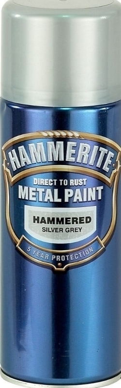 HAMMERITE AERO SILVER GREY HAMMERED EFFECT SPRAY PAINT 400ML