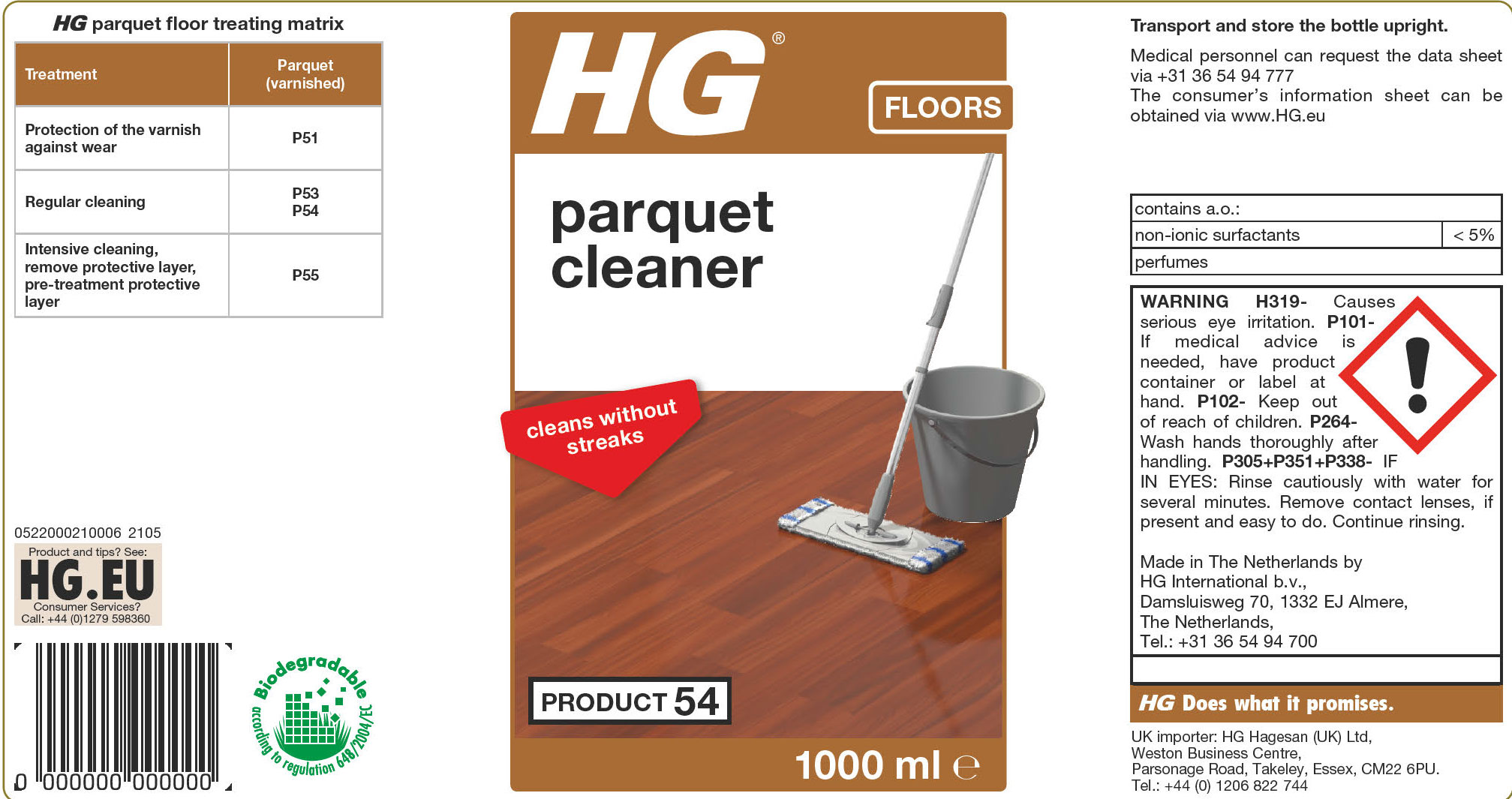 HG PARQUET CLEANER 1L