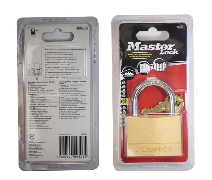 MASTERLOCK BRASS PADLOCK 60MM