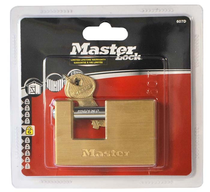 MASTERLOCK BRASS PADLOCK RECTANGULAR 76MM 