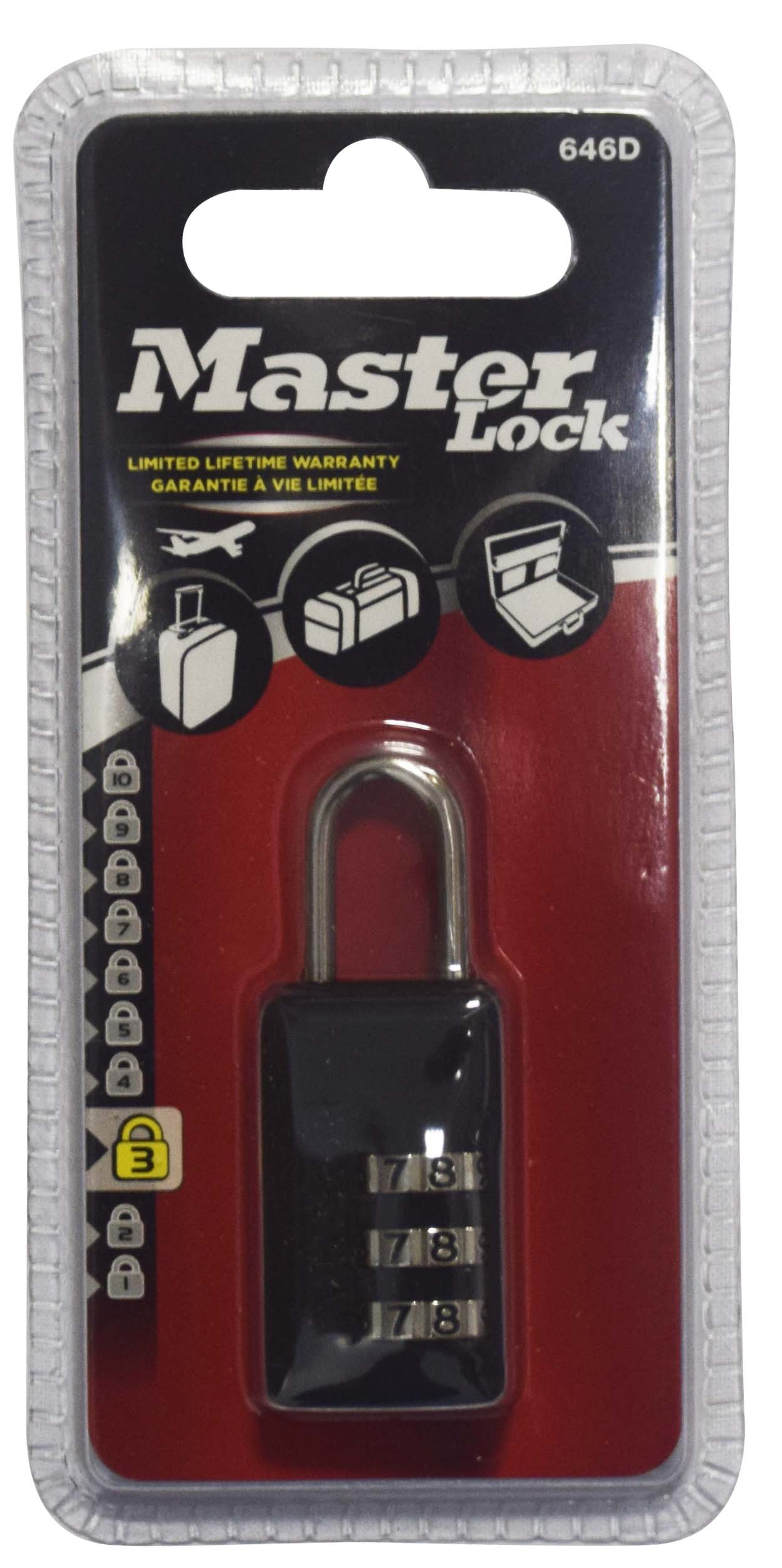 MASTERLOCK COMBINAT PADLOCK 20MM X 21MM VINYL