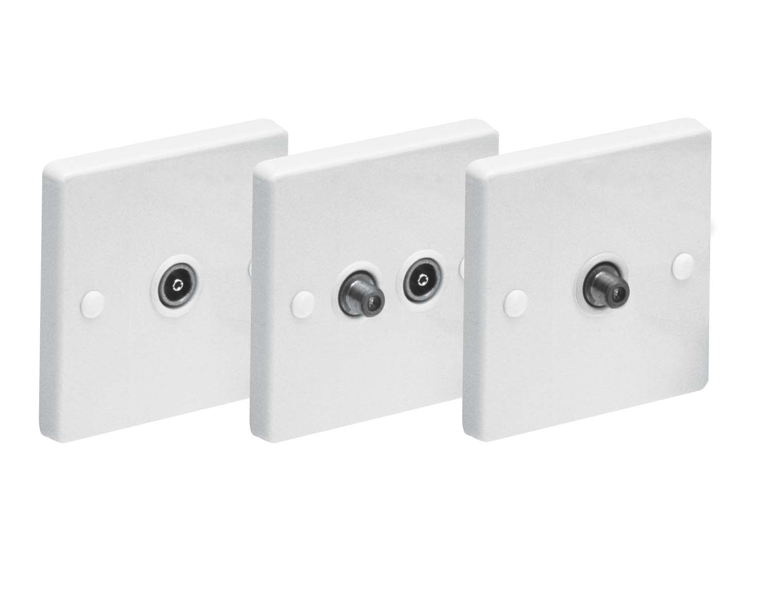 MAXVIEW H84041 SATELLITE & TV TWIN FLASH OUTLET PLATE