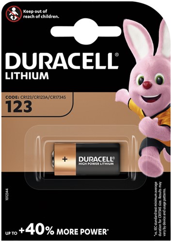 DURACELL HIGH POWER LITHIUM CR123 BATTERY 3V