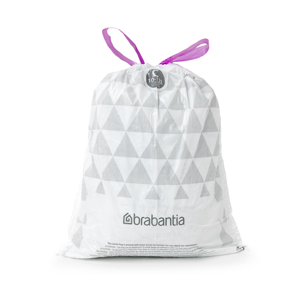 BRABANTIA PERFECTFIT BAGS, CODE C, 10-12 LITRE, 20 BAGS PER ROLL - WHITE