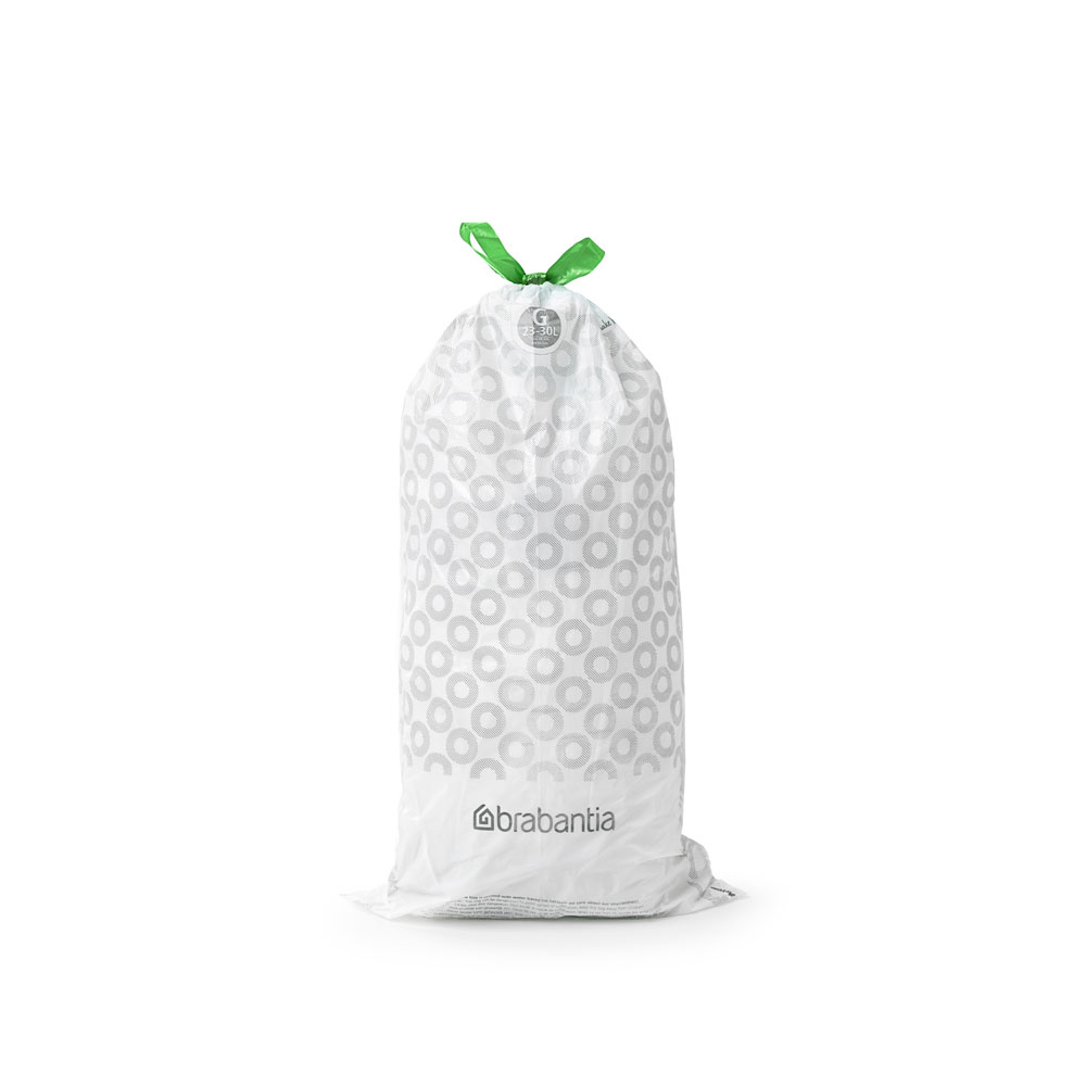 BRABANTIA PERFECTFIT BAGS, CODE G, 23-30 LITRE, 20 BAGS PER ROLL - WHITE