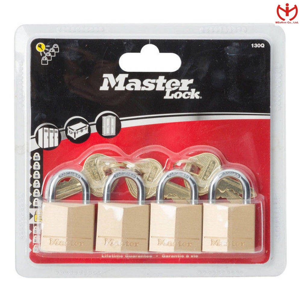 MASTERLOCK BRASS PADLOCK 30MM 3+1