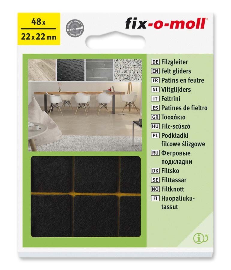 FIX 48 FELT GLIDERS BROWN 22X22M