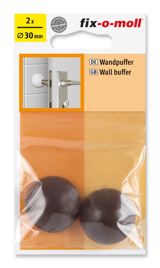 FIX WALL BUFFER 30MM BROWN 2PC