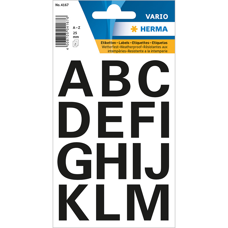 HERMA 4167 LATIN A-Z BLACK 