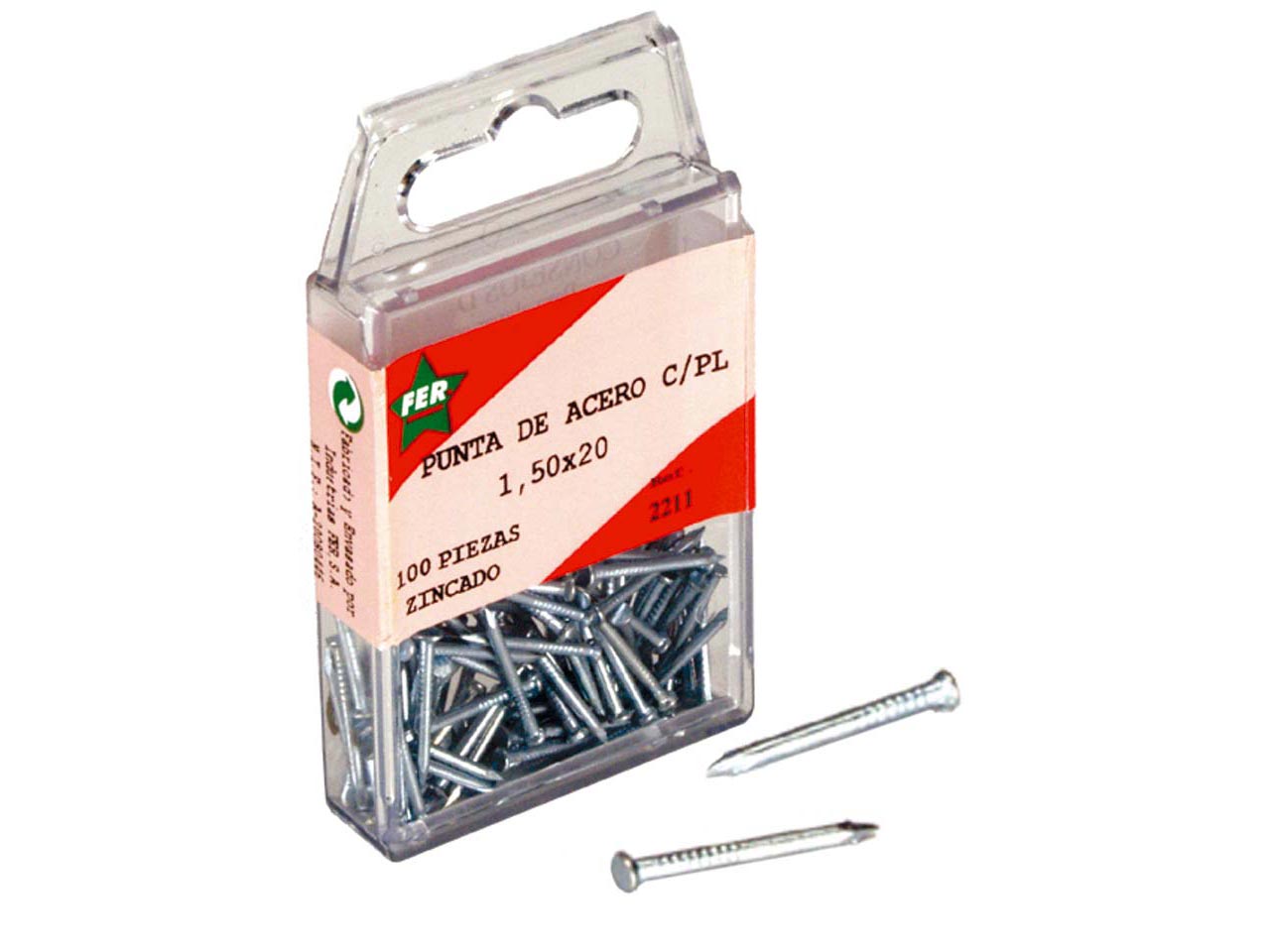 FER 100PCS FLAT HEAD NAILS 1,50x20        