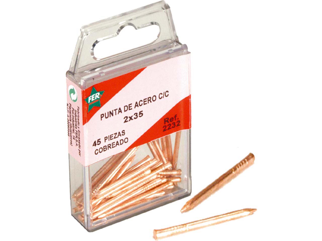 FER 45PCS NAILS COPPER 2x35 