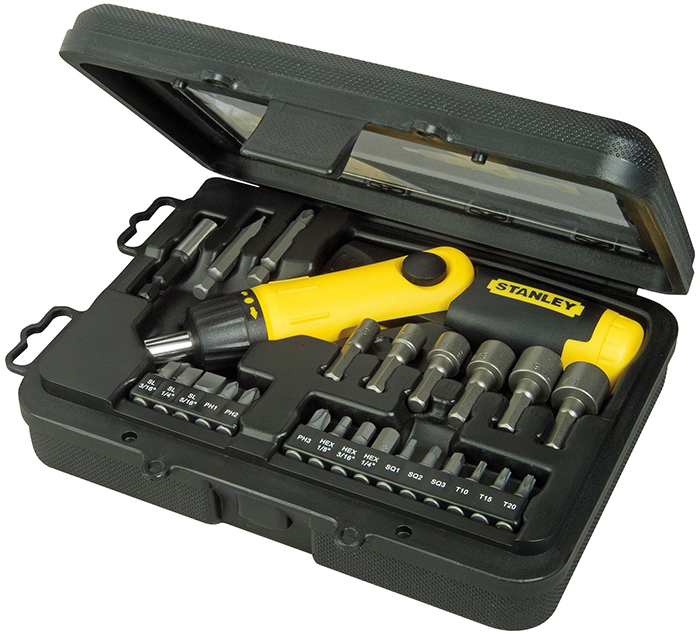 STANLEY RATCHET SCREWDRIVER SET 25 PIECE MAGNETIC PHILIPS HEX TORX SOCKETS