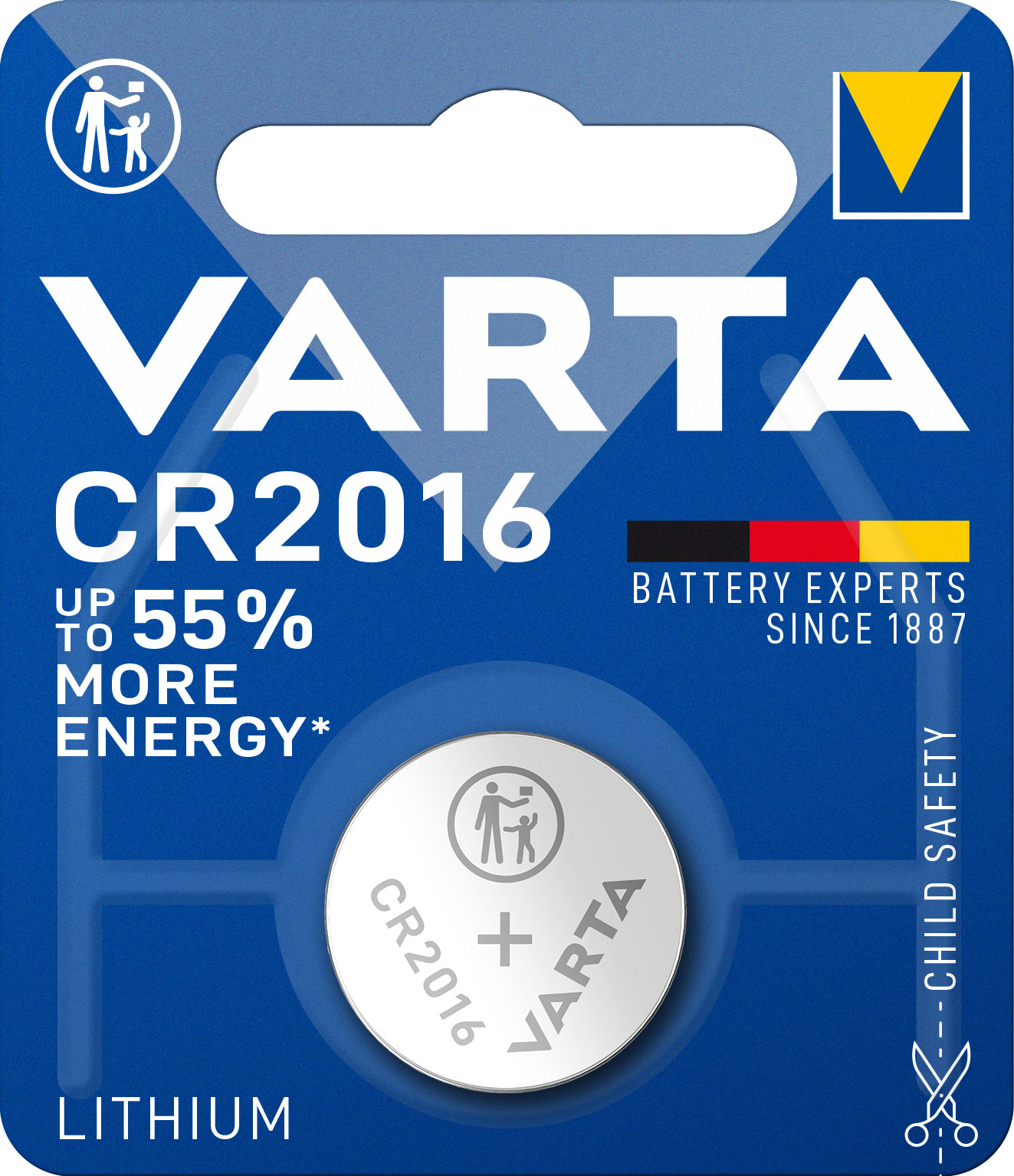 VARTA LITHIUM COIN CR2016 (BUTTON CELL BATTERY, 3V) PACK OF 1