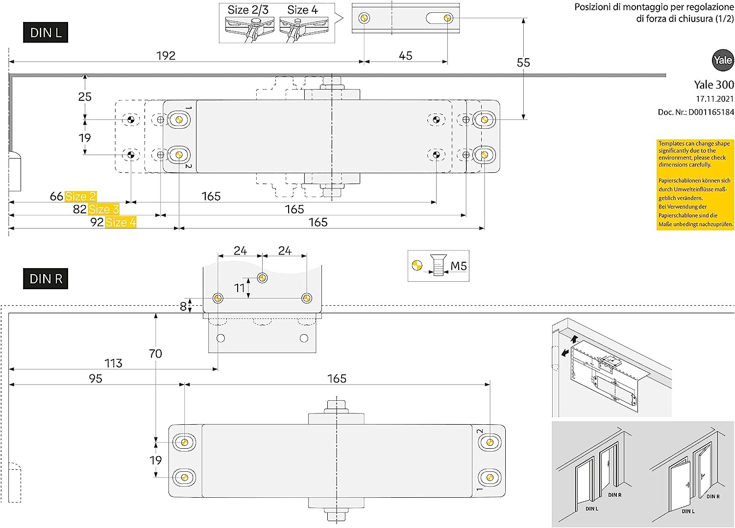 YALE DOOR CLOSER 300