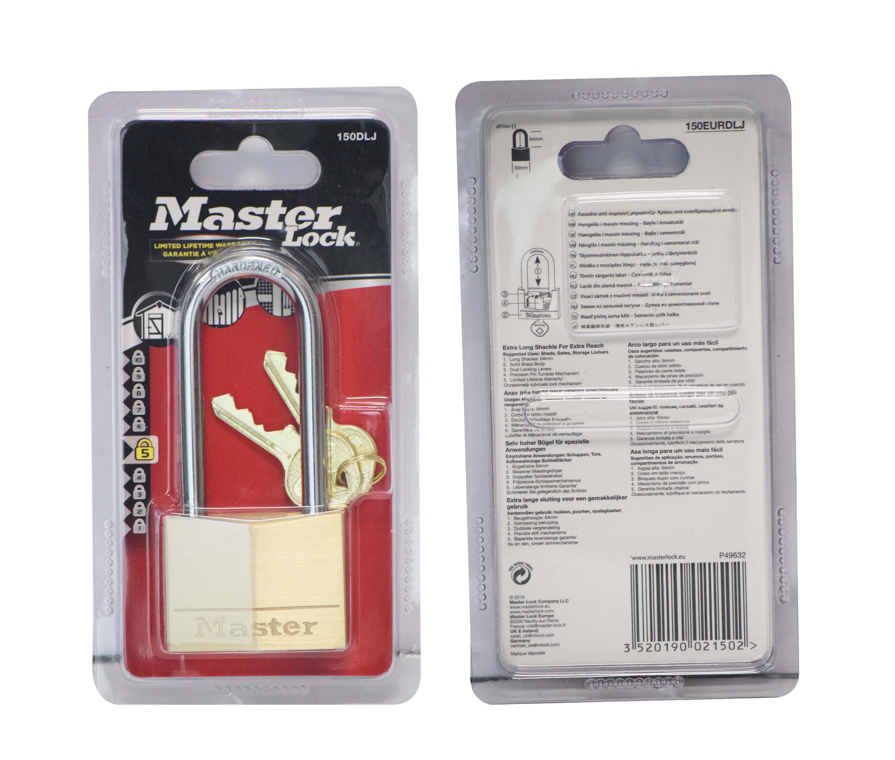 MASTERLOCK BRASS PADLOCK 50MM