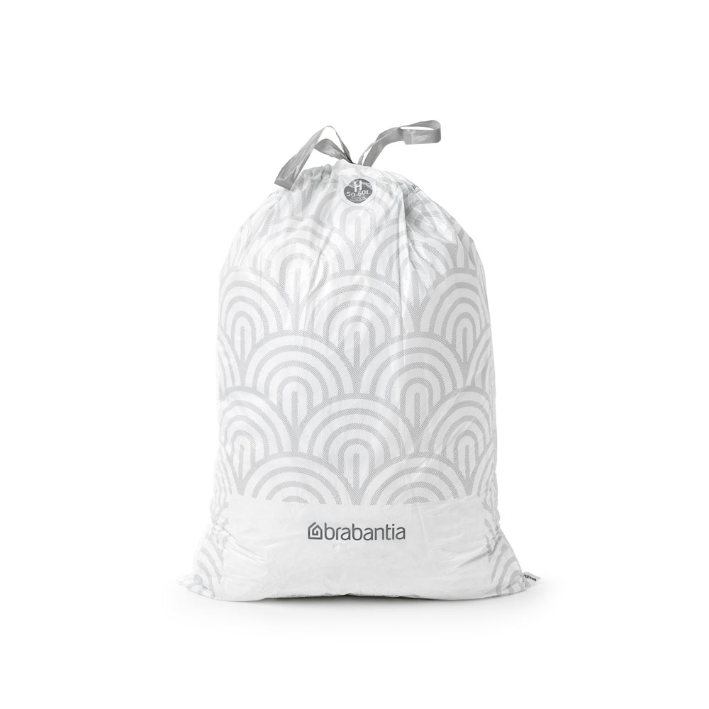 BRABANTIA PERFECTFIT BAGS, CODE H, 50-60 LITRE, 10 BAGS PER ROLL - WHITE