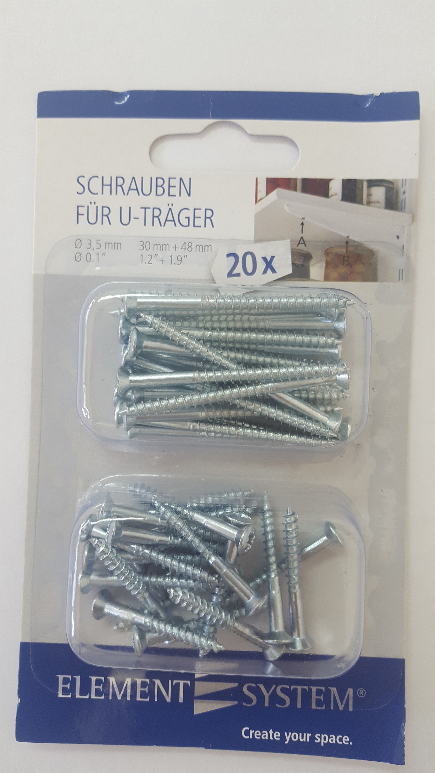 ELEMENT SCREWS FOR U-BRACKET, GALVANISED