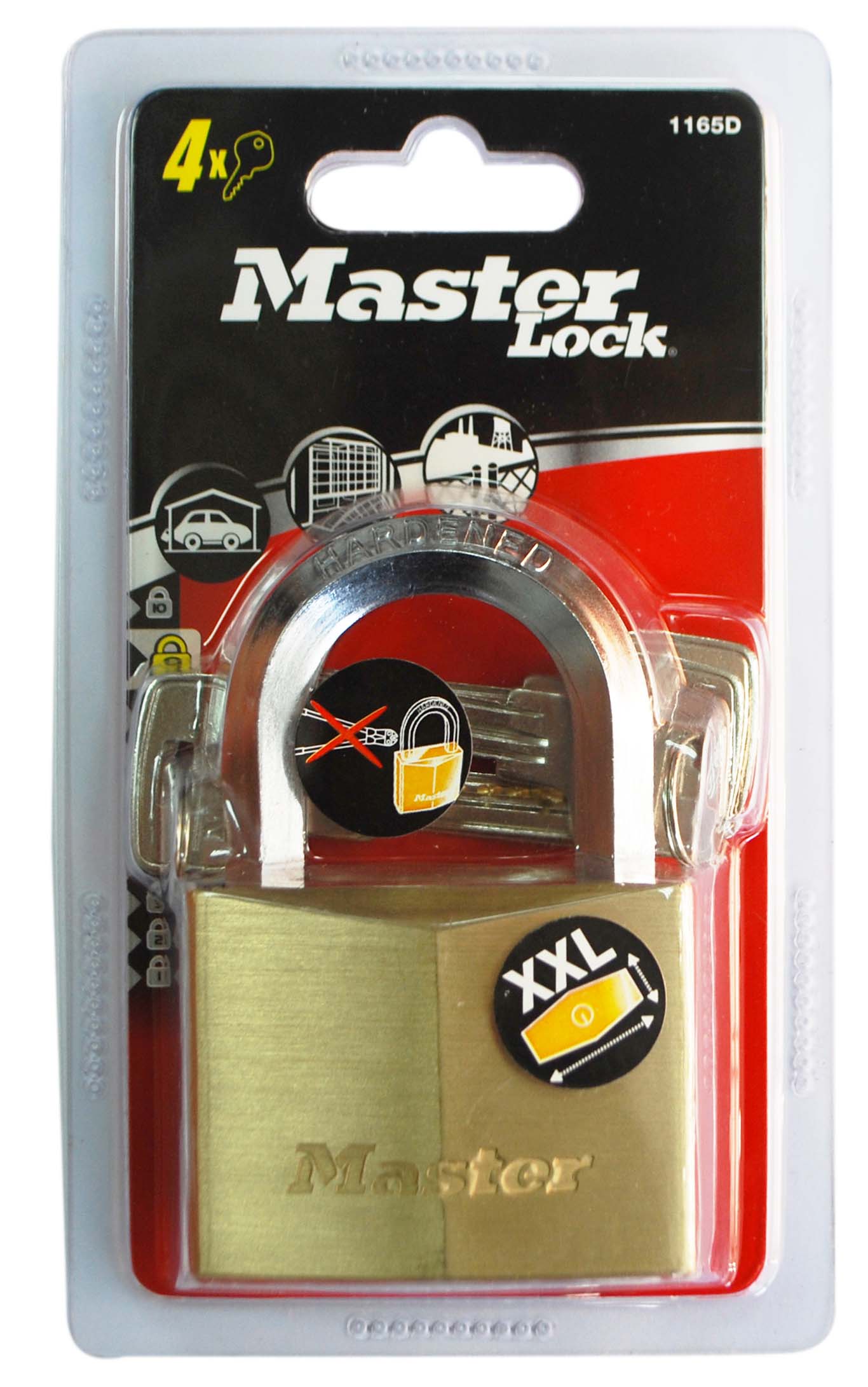 MASTERLOCK BRASS PADLOCK HEXAGONAL 60MM