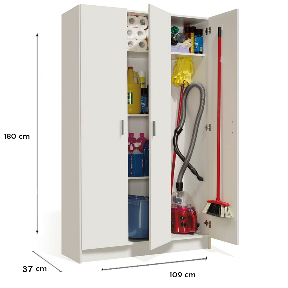 FORES CABINET 3 DOORS WHITE 108,8Χ37Χ180CM