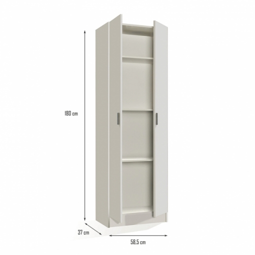 FORES CABINET 2DOORS WHITE 58,5Χ37Χ180CM