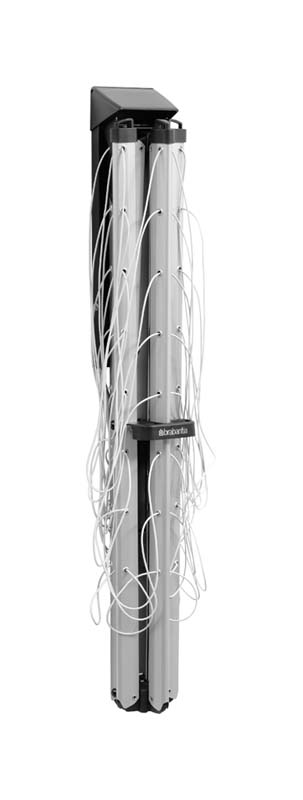 BRABANTIA WALLFIX, 24 METRES, WITH PROTECTION COVER - METALLIC GREY