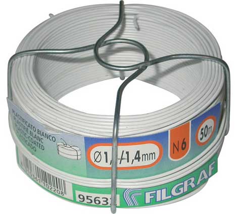 FILOMAT PLASTIC COATED WIRE 1.4MMX30M WHITE