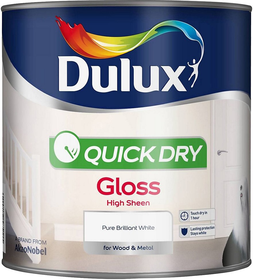 DULUX ΓΡΗΓΟΡΟ ΣΤΕΓΝΩΜΕΝΟ ΓΥΑΛΙΣΤΕΡΟ ΛΕΥΚΟ 2.5L