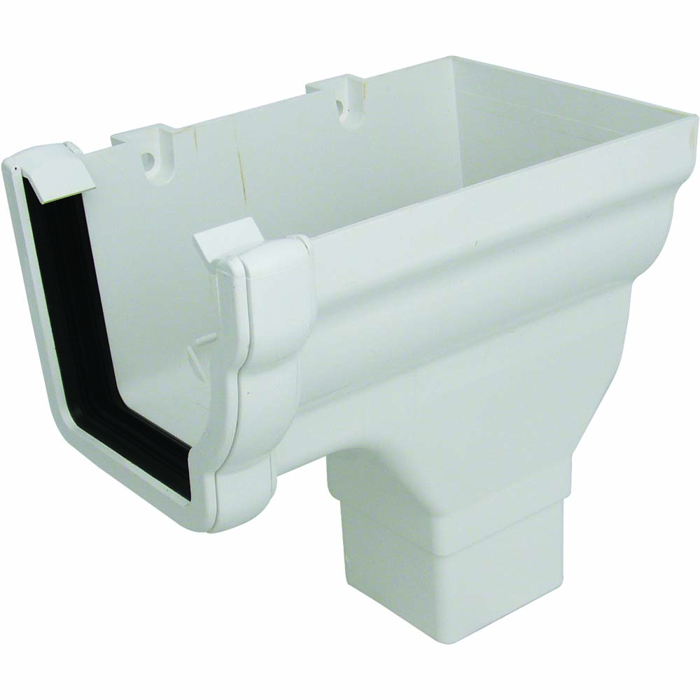 FLOPLAST GUTTER STOPEND OUTLET-RIGHT HAND-110MM