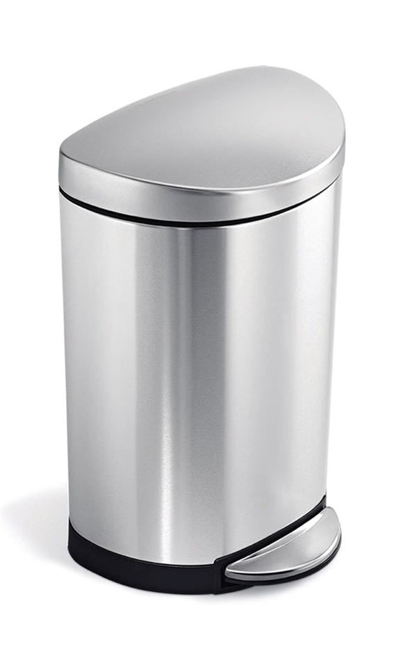 SIMPLEHUMAN SEMI-ROUND PEDAL BIN 10L BRUSHED S/STEEL