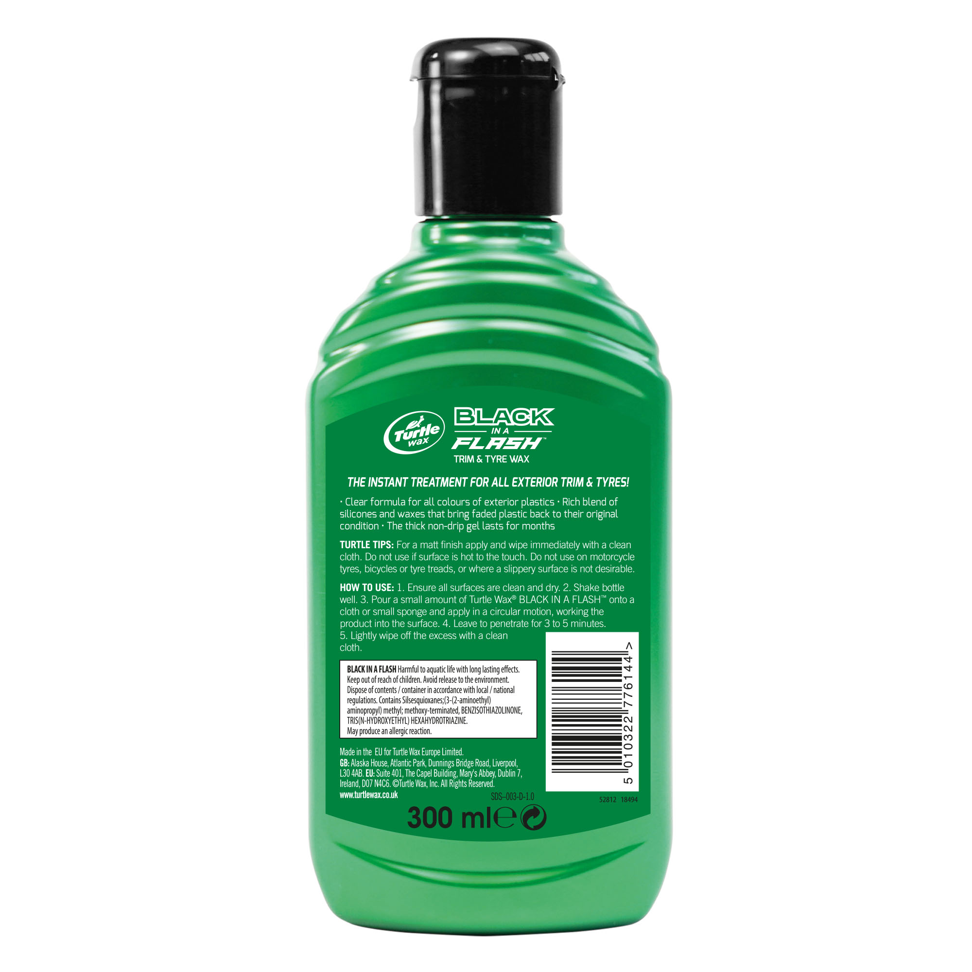 TURTLE WAX BLACK IN A FLASH GEL 300ML