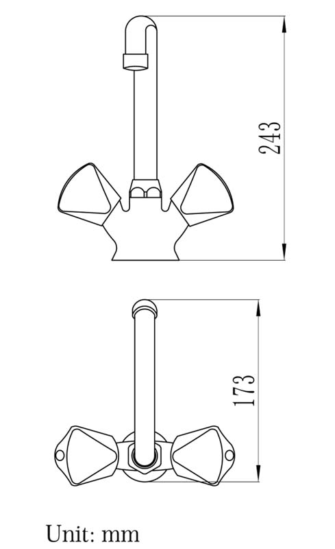 TRIANGULAR WASH BASIN MIXER ONE HOLE 