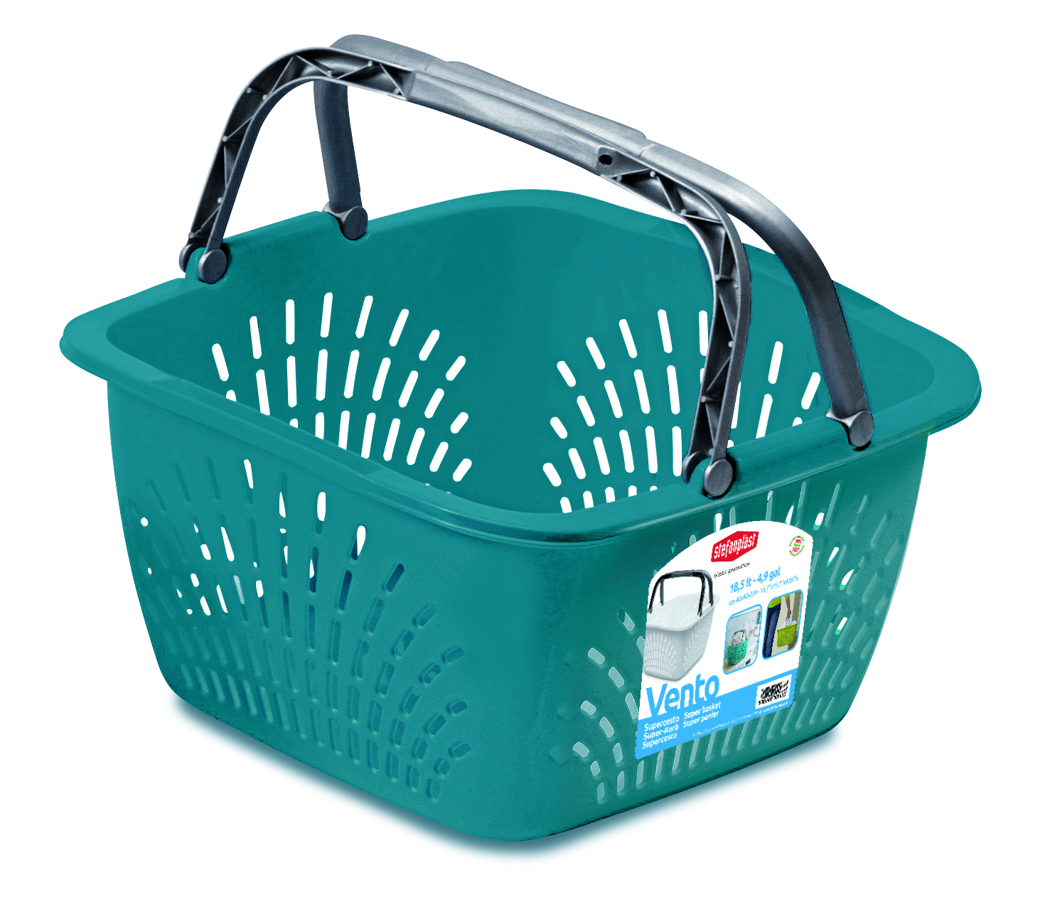 STEFANPLAST VENTO SQUARE LAUNDRY BASKET WITH HANDLES