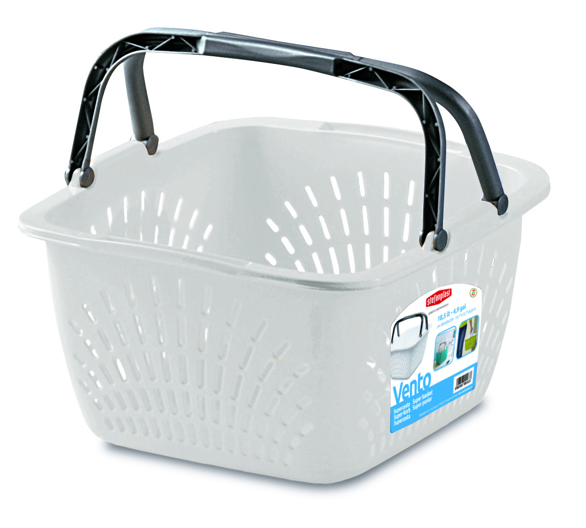 STEFANPLAST VENTO SQUARE LAUNDRY BASKET WITH HANDLES