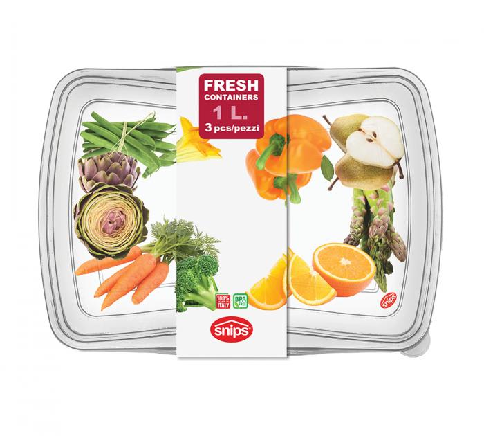 SNIPS FRESH ΔΟΧΕΙΟ ΟΡΘΟΓΩΝΙΟ 1,0LT 3PCs