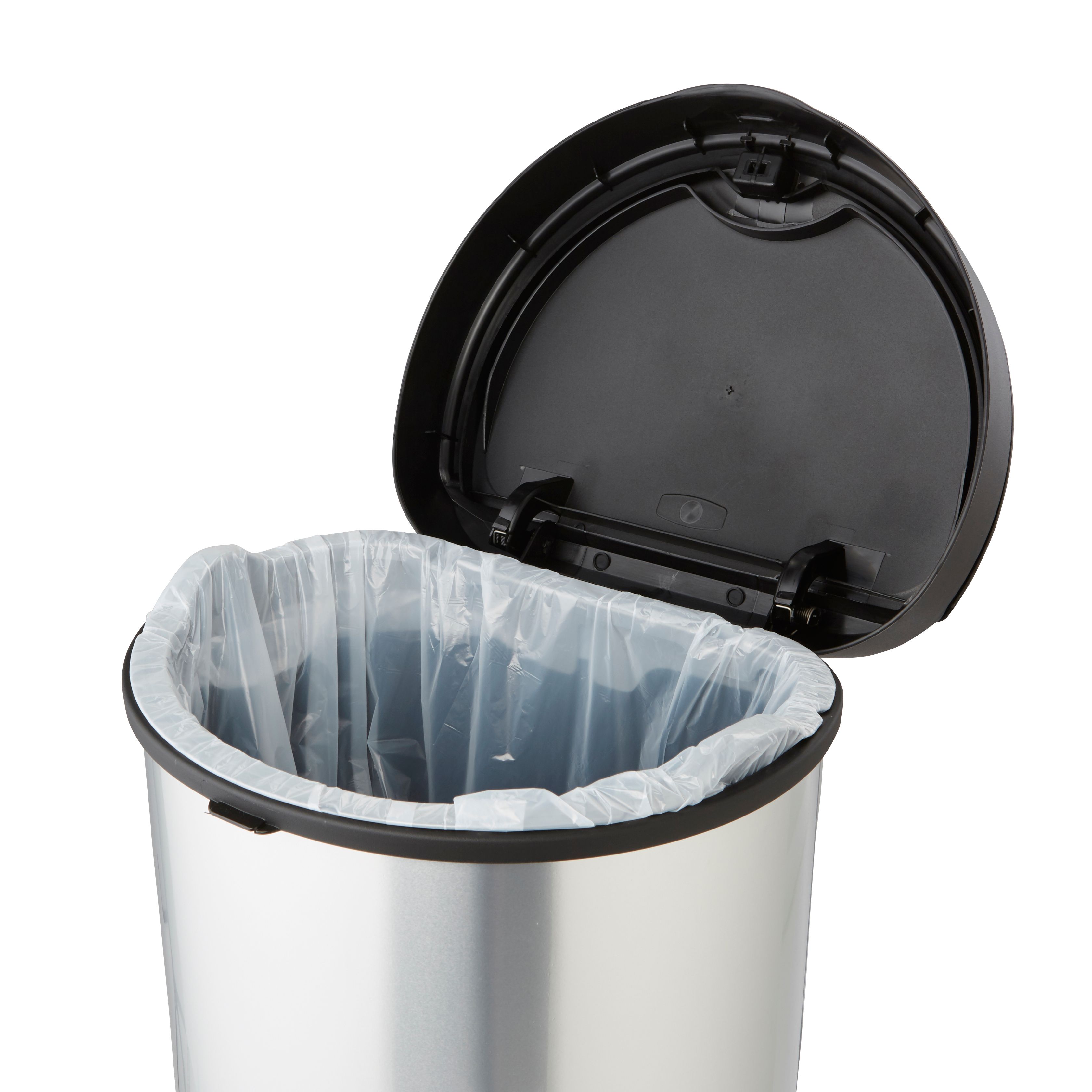 CURVER PUSH BIN 40L BLACK/SILVER