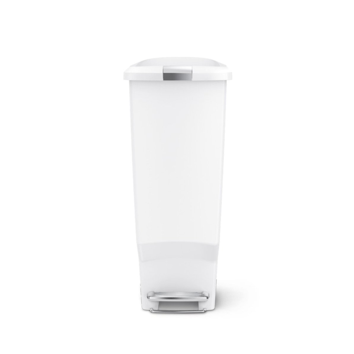 SIMPLEHUMAN SLIM PEDAL BIN 40L WHITE W/ 2 WHEELS