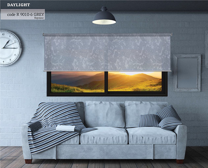 ROLLER BLIND DAYLIGHT GRAY REPOUSSE 170X160CM