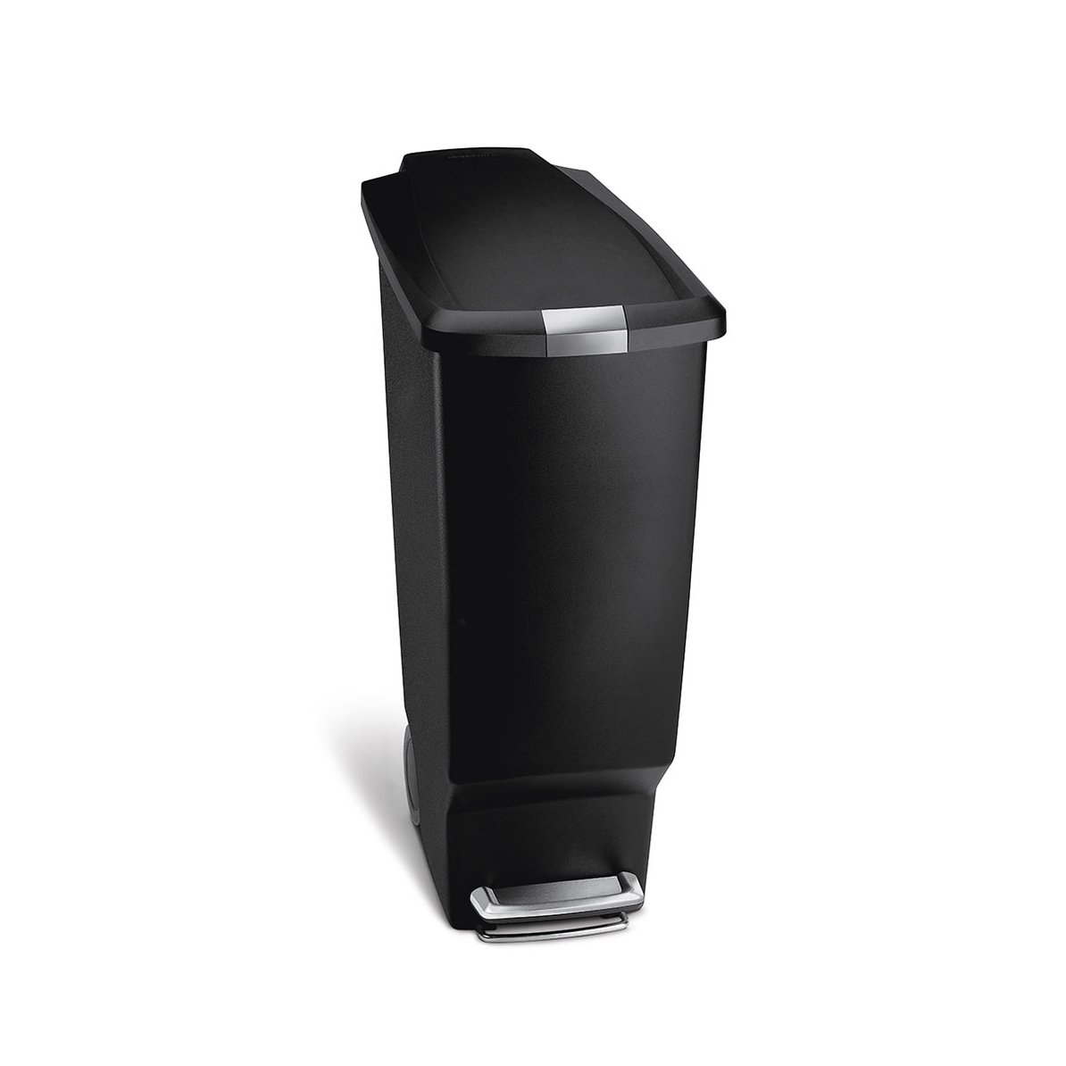 SIMPLEHUMAN SLIM PEDAL BIN 40L BLACK W/ 2 WHEELS