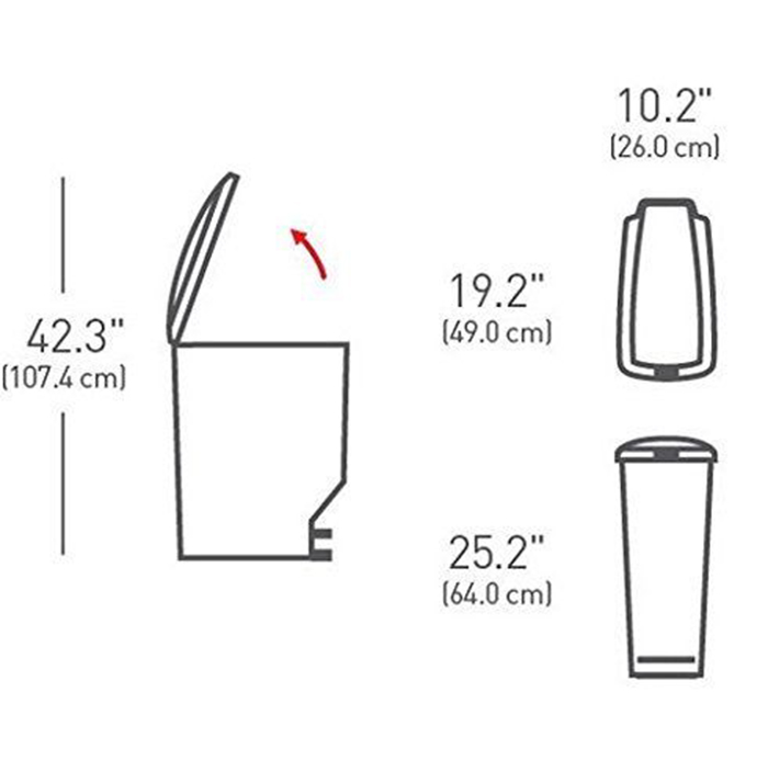 SIMPLEHUMAN ΛΕΠΤΟΣ ΚΑΔΟΣ 40Λ ΓΚΡΙΖΟΣ ME 2 TΡΟΧΑΚΙΑ