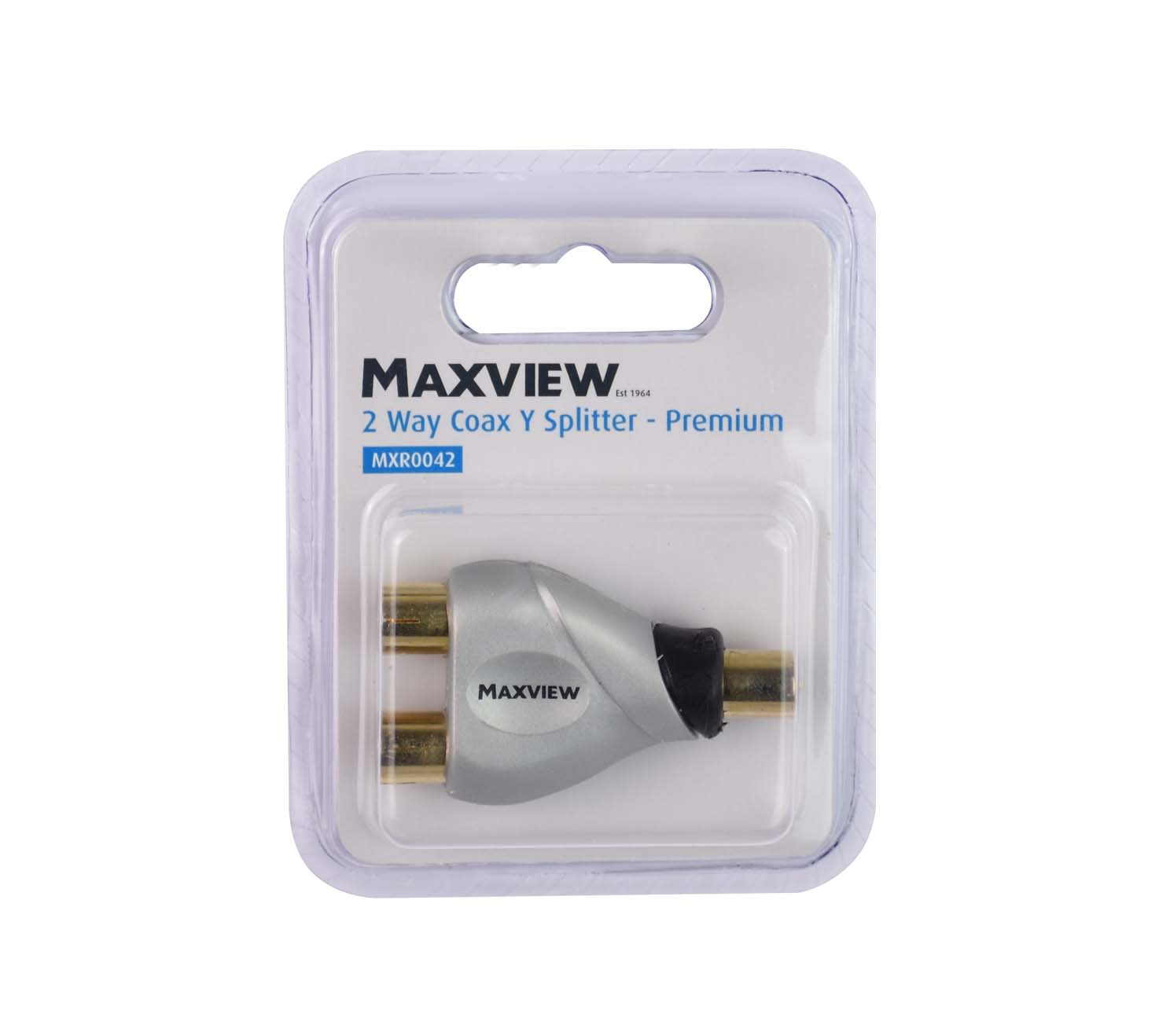 MAXVIEW MXR0042 TV 2 WAY COAX Y SPLITTER GOLD PLATED