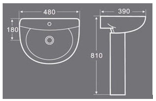 LIFA CANVAS WASH BASIN W/ PEDESTAL