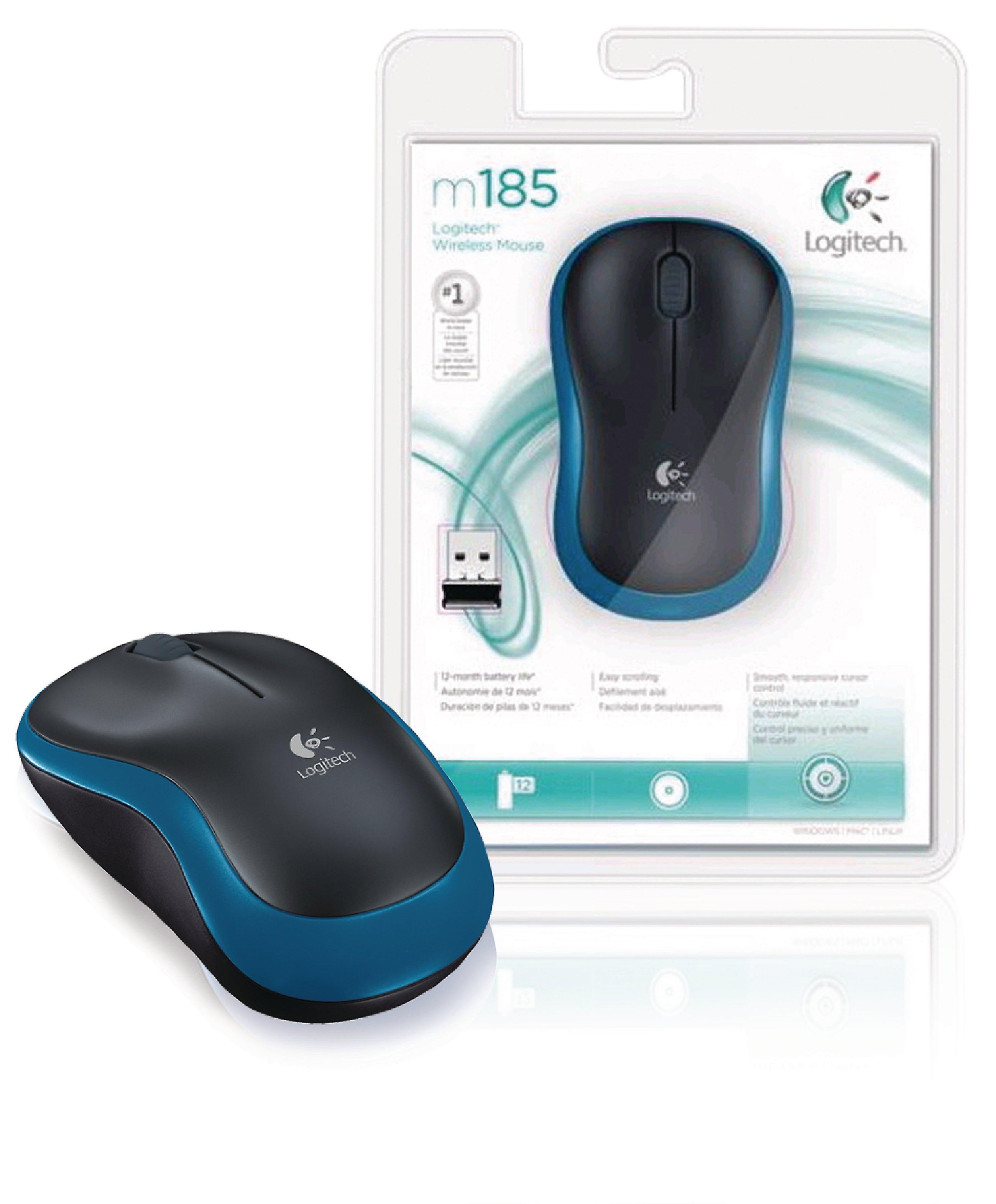 LOGITECH WIRELESS MOUSE M185 BLUE