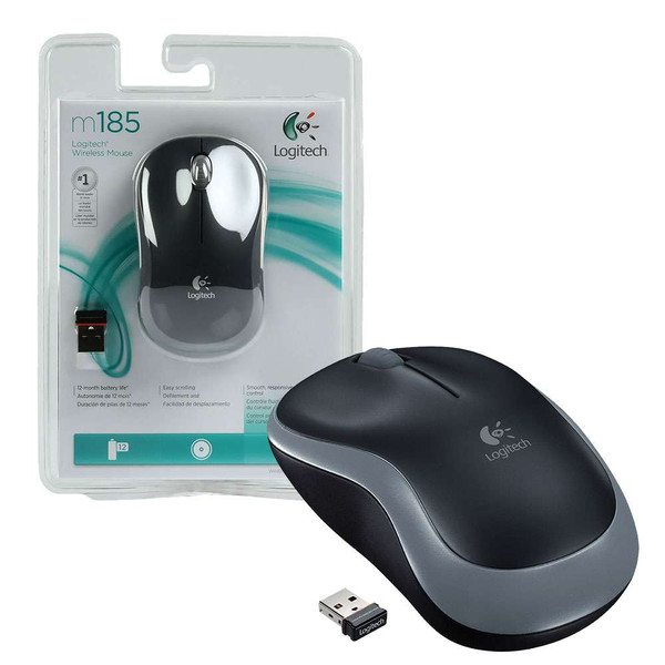 LOGITECH WIRELESS MOUSE M185 SILVER