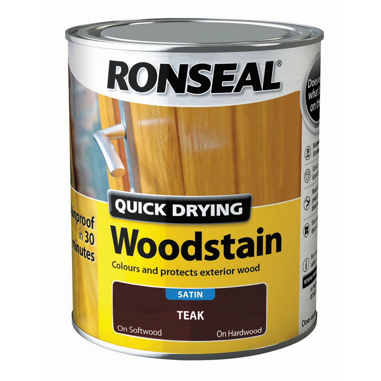 RONSEAL® ΥΔΑΤΟΔΙΑΛΥΤΟ ΒΕΡΝΙΚΙ ΕΜΠΟΤΙΣΜΟΥ ΓΡΗΓΟΡΟ ΣΤΕΓΝΩΜΕΝΟ ΣΑΤΕΝ ΞΥΛΟΒΡΕΦΟΣ 0.75L