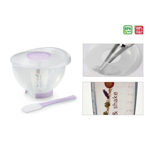 SNIPS MIX BOWL 3L & SHAKE 0.5L WITH SPATULA