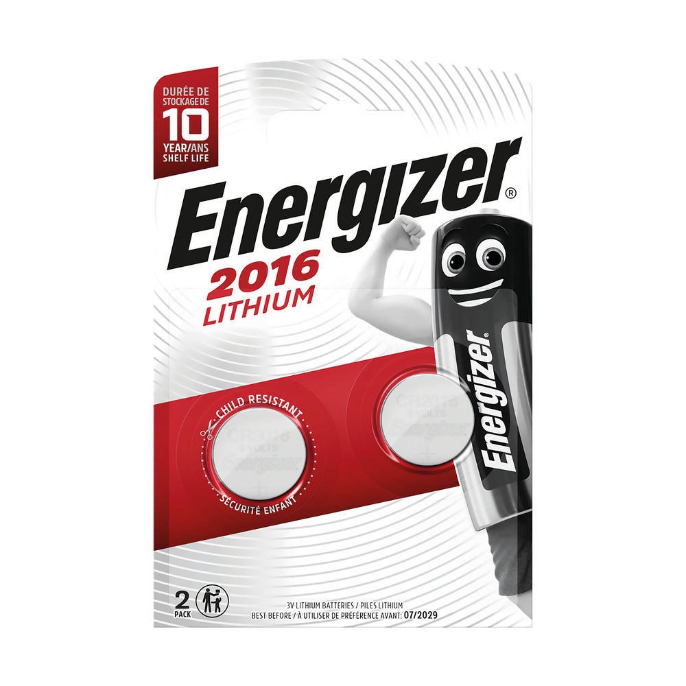 ENERGIZER MINI CR2016 BUTTON CELL LITHIUM BATTERY 3V 2 PACK