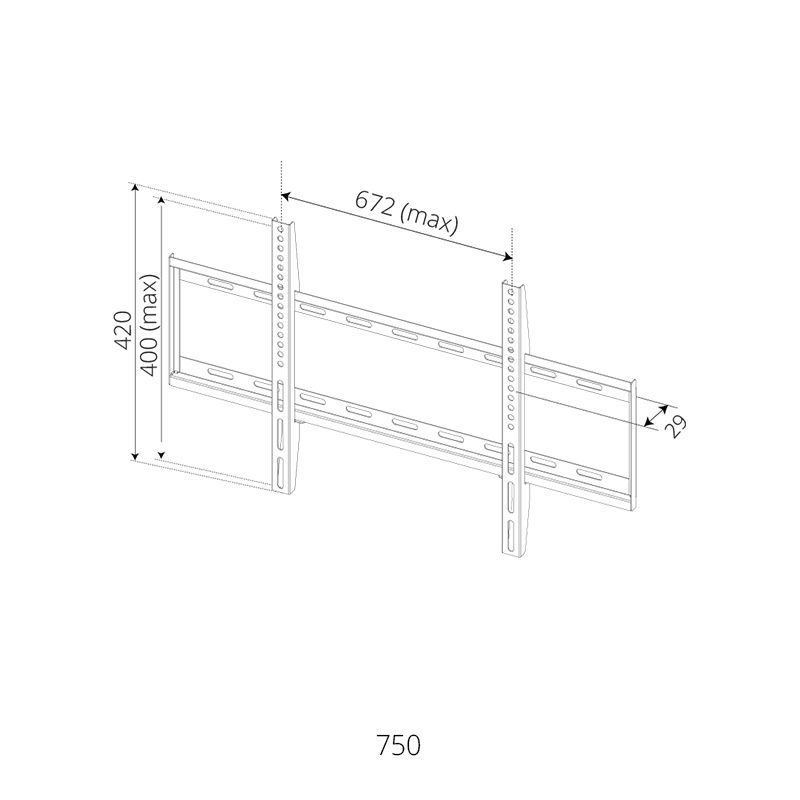 SIH FIXED TV BRACKET UP TO 80''/60KG