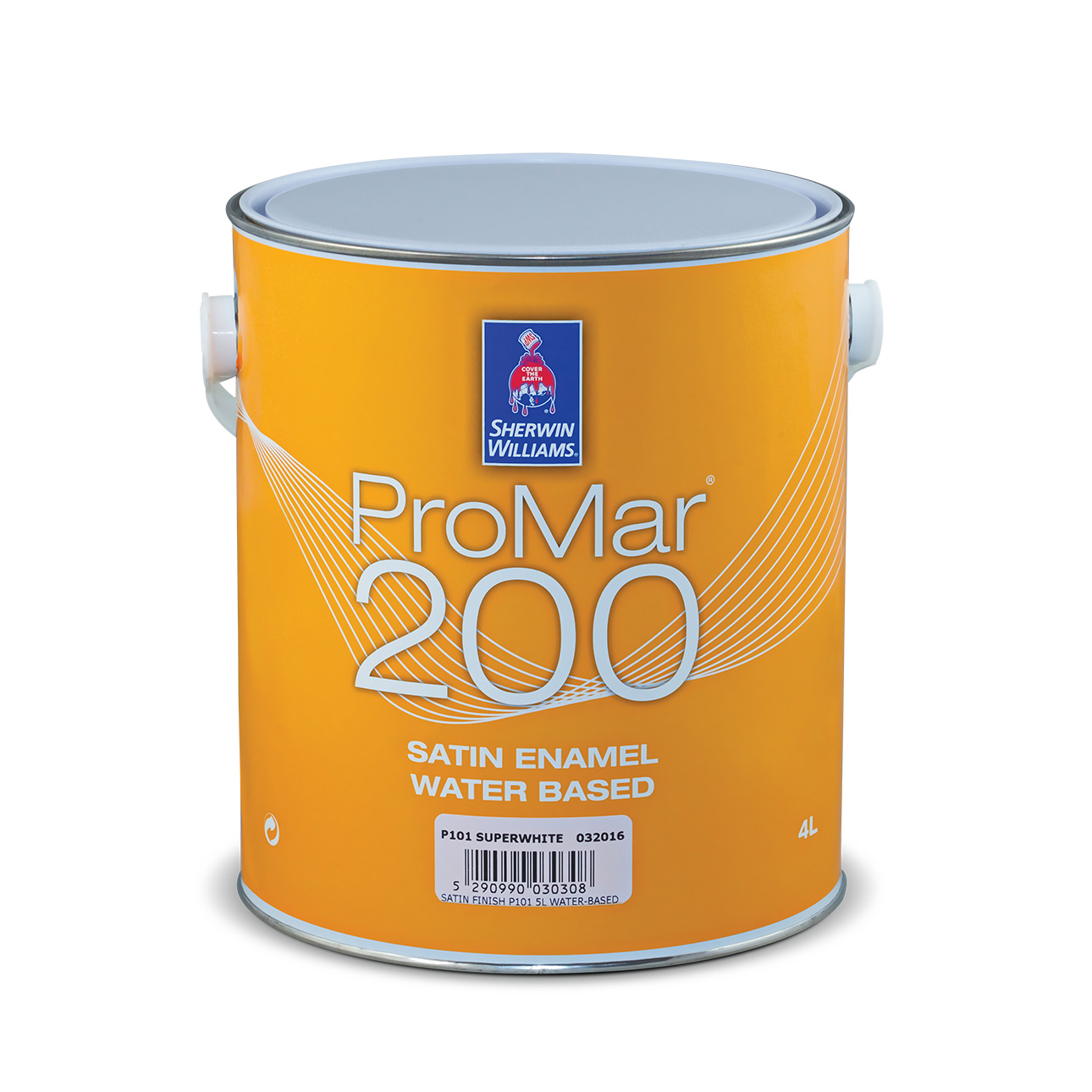 SHERWIN-WILLIAMS® PROMAR® 200 SATIN ENAMEL SUPERWHITE 1L (WATER-BASED) 