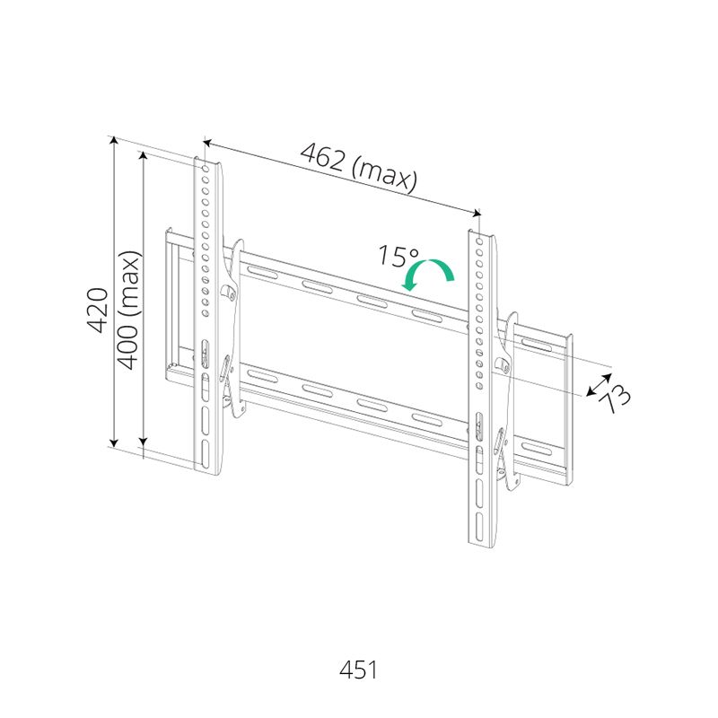 SIH TILTED TV MOUNT UP TO 65''/40KG